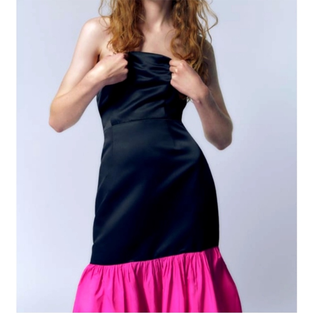 Zara Black and Pink Dress